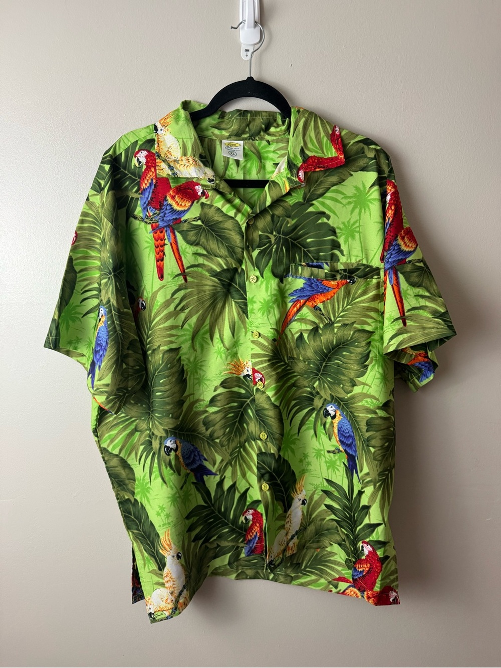 Vintage 1996 Rima Hawaiian Tropical Parrot Shirt XL